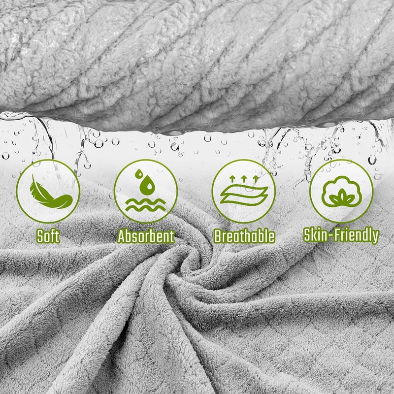 FUBANRAY Toddler Bath Towel Hooded Kids Towels Baby Bath Towels for Boy Girl 0-5 Year, 2-Pack Thick Absorbent Toddler Towels with Hood Kids Bath Towel, Large 50''x32'' Baby Hooded Towel for Kids - Image 4
